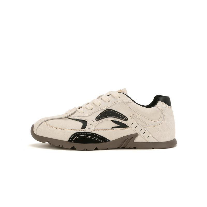 

Cowhide version Trainee color matching lace-up to increase height Leisure sports women 35