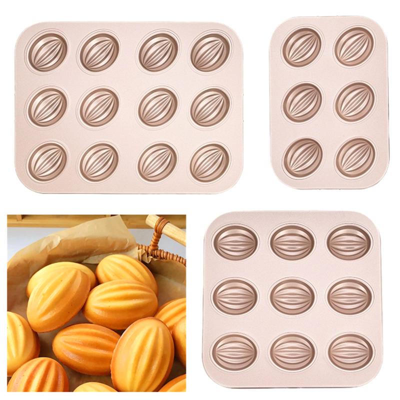 Cake Mold Carbon Steel 6 9 12 Cavities Nonstick Baking Pan Bread Tray for Professional Home Kitchen Use