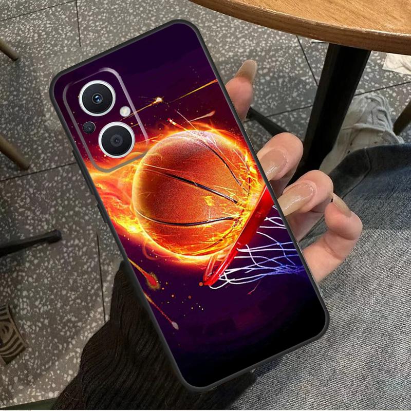 Basketball On Fire For OPPO Reno 10 11 12 13 14 Pro 7 8 Lite 8T 11F 12F 13F 14F OPPO Find X8 X9 X5 X6 Pro Case
