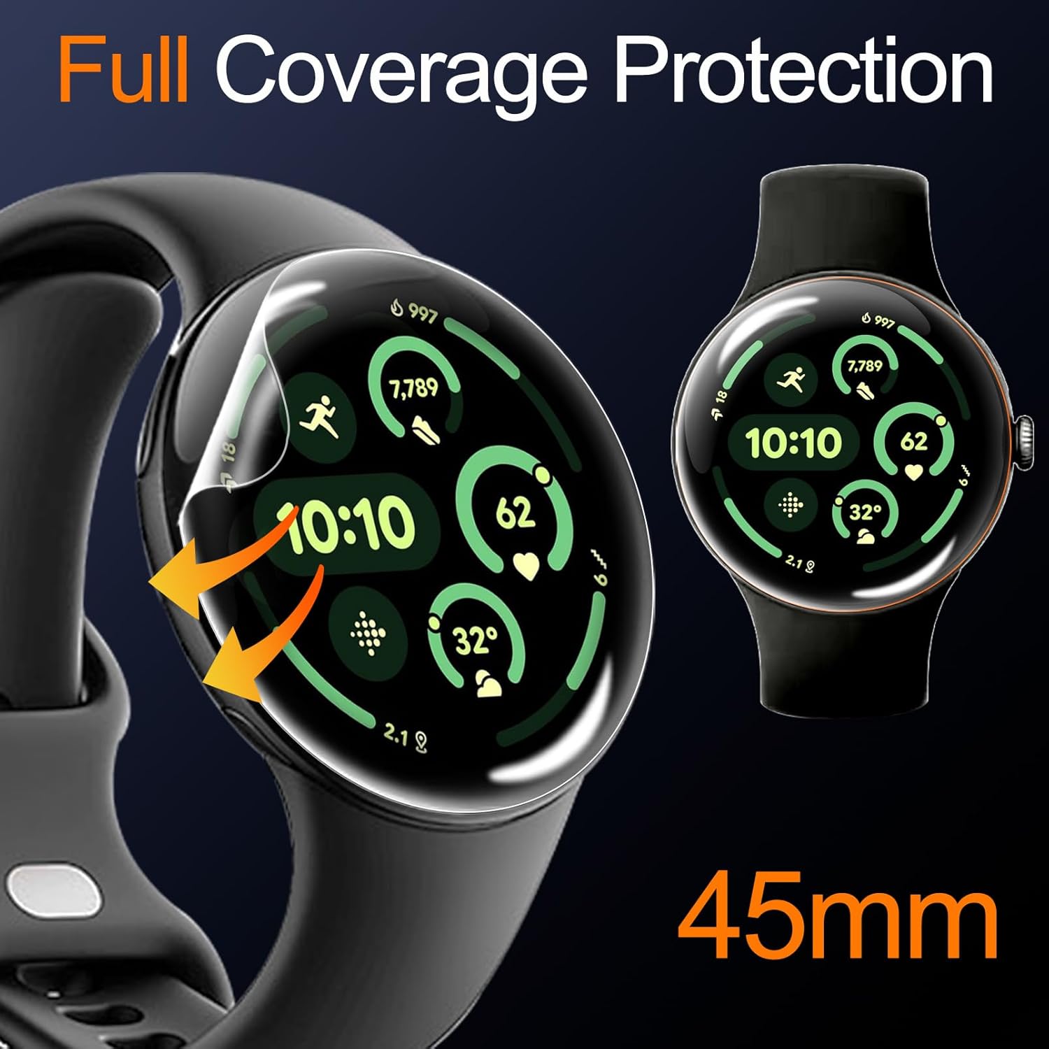 

Ferilinso 6 Pack for Google Pixel Watch 4/3 Screen Protector 45mm, HD Clear Cover Soft Film Protective, [Case Band Friendly] [Flexible TPU Not