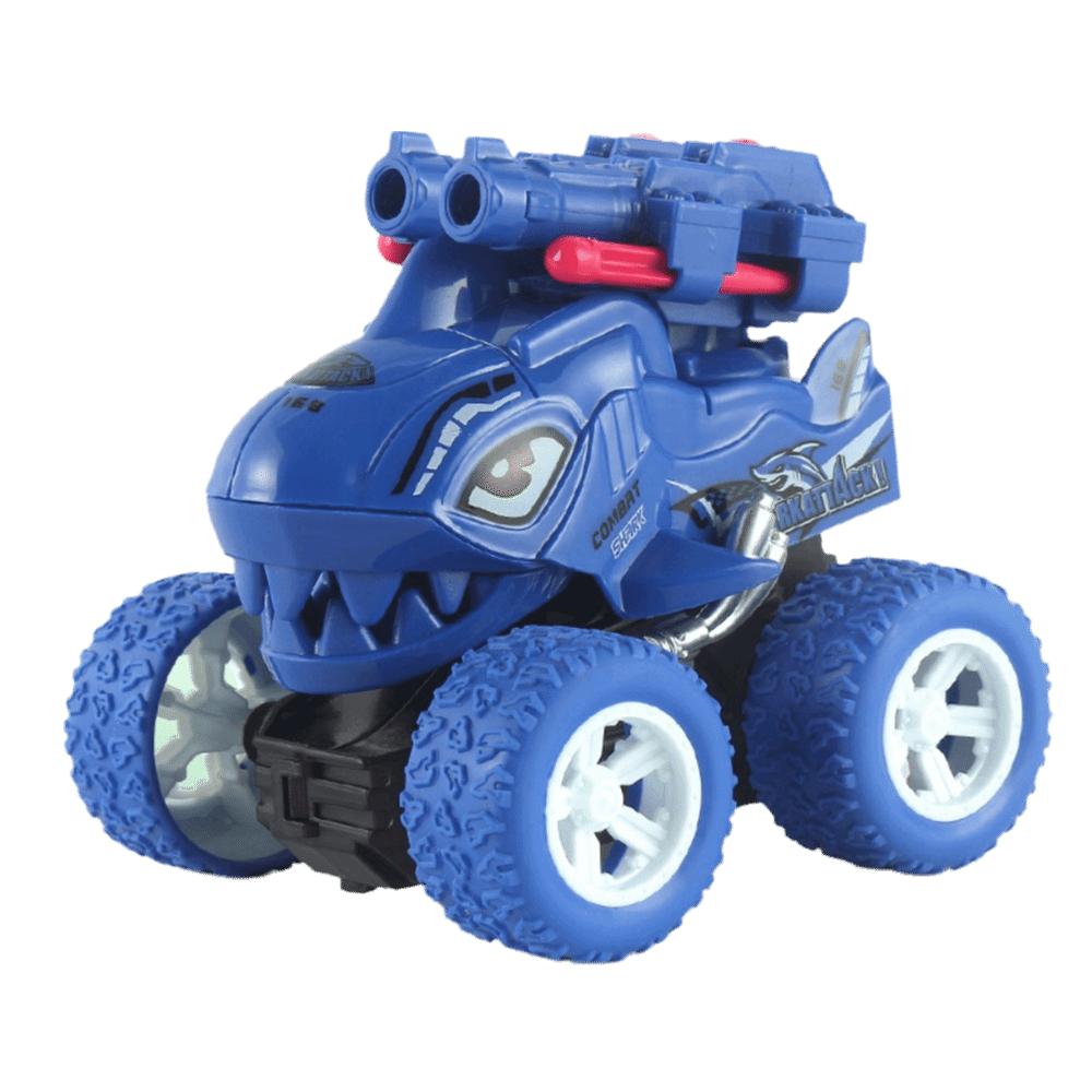 Model Engineering Truck Dinosaur Inertial Ejection Toy Car Retractable Dinosaur Car  Children s Toy синий