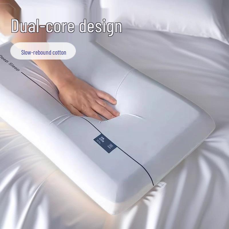 

YA Duo Double Core Memory Foam Neck Support Pillow for Side Sleepers 70x42x6 cm белый