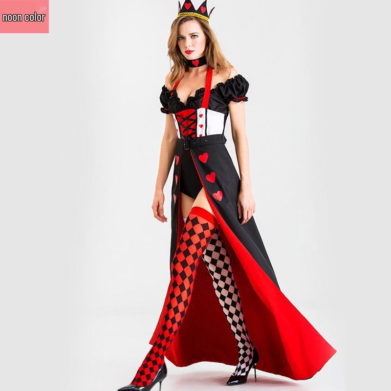 Red Heart Queen European & American Halloween Costume: Witch, Vampire, Clown