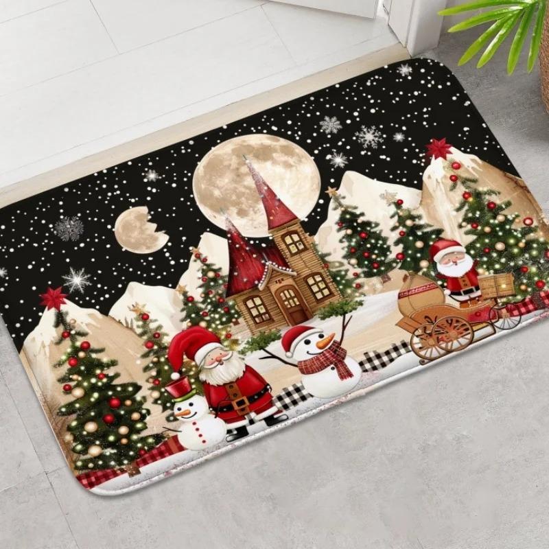 

Christmas Pine Needle Welcome Mat Non-slip Doormat Home Decor Rug Living Room Bedroom Floor Mat Holiday Decorations 40x60cm