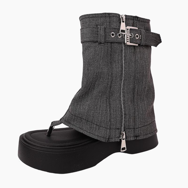 Mode vielseitig lässig retro Zehen cool Stiefel Damen Sommer neu Ein-Wort Schnalle Sandalen