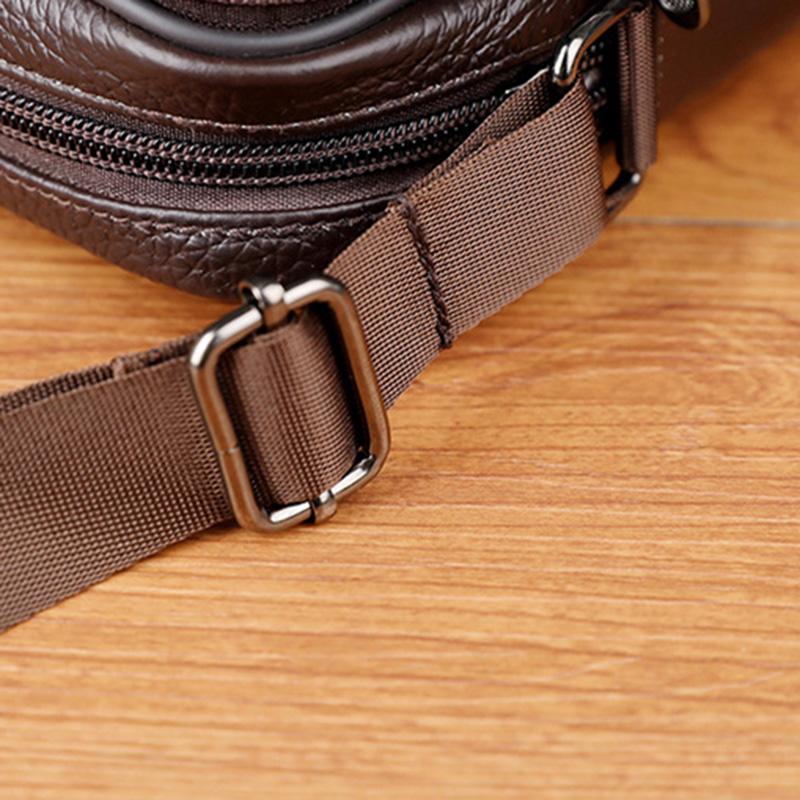 Genuine Cowhide Leather Men Travel Sling Bag Casual Shoulder Crossbody Bags for Male Casual Messenger Bag Satchel Bags