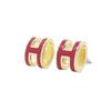 H Letter 3D Colorful Epoxy Enamel Stud Earrings - Small Titanium Steel Commuter Jewelry
