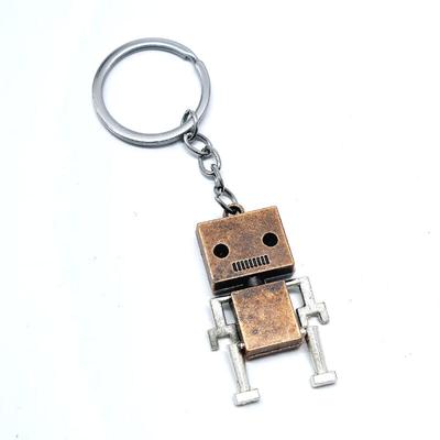 Cute Robot Doll Bag Keychain Friendship Couple Key Holder Bronze