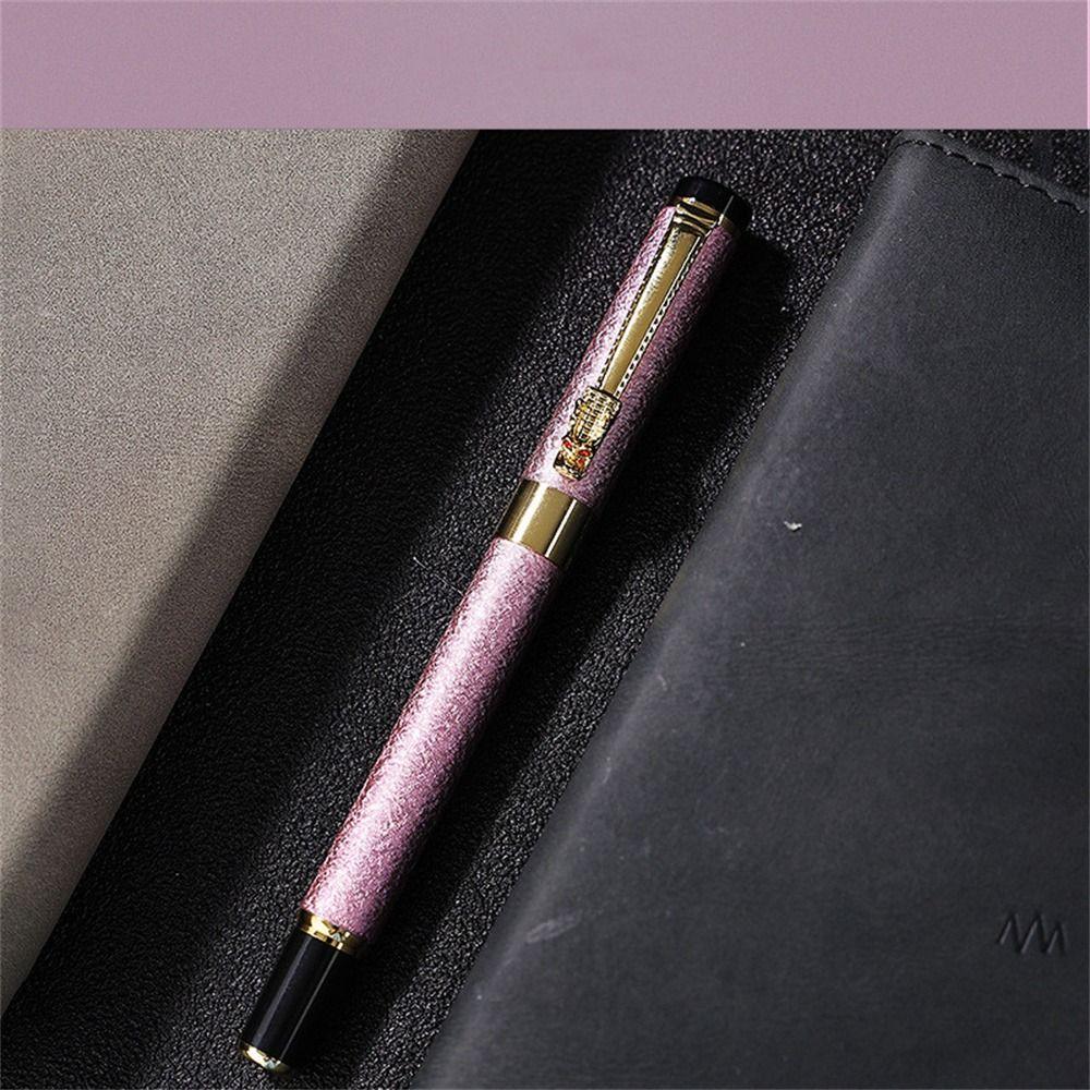 Student Luxury Frosted Black Golden Dragon Writing Pen Business Ink Pen Fountain Pen Ink Pen