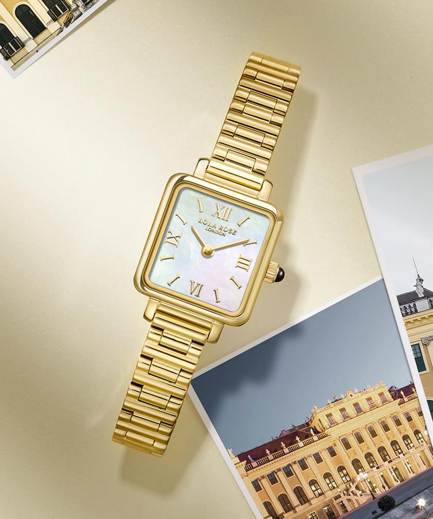 Lollalojeu Cube Golden Mother-Of-Pearl Women'S Metal Watch