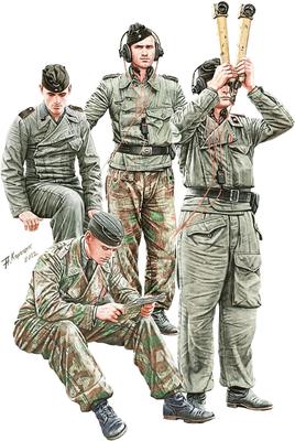 MiniArt Scale German Tank Crew Plastic Model Kit MA35465 1/35 1943-1945 (4 Figures)