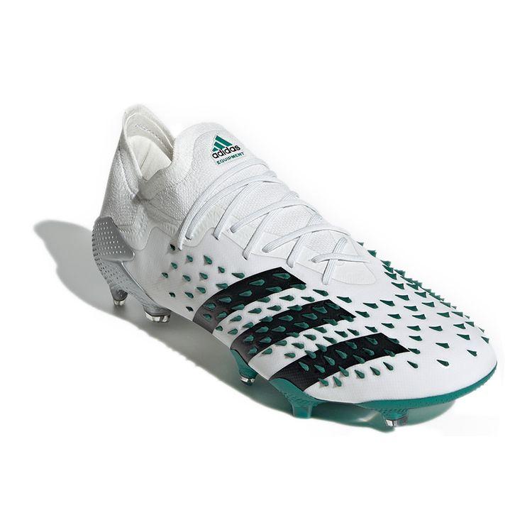Adidas Predator Freak.1 L EQT Okrągły Nosek Sznurowane FG (Gumowy Długi Kołek) Trwałe Buty Piłkarskie Męskie Buty Piłkarskie Białe Zielone Czarne GW0749