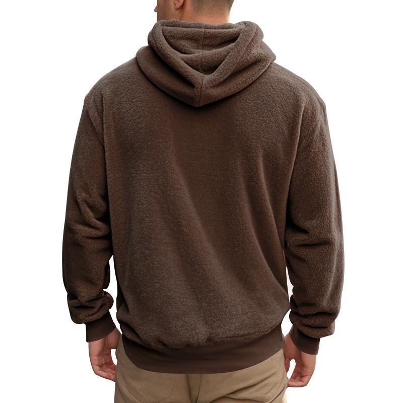 Men S Fleece Hooded Pullover Sweatshirt Winter Casual Wear