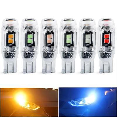 10PCS T10 W5w White Red Blue Auto Led Trunk Brake Turn Signal Bulb Car Parking Tail Lights Reverse Lamp License Plate Light 12V
