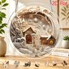 2D Flat Acrylic Puzzle Sun Catcher with 83pcs, Christmas Village Theme Sun Catcher Jigsaw, Home Garden Decor, Ideal Gift for Christmas, Thanksgiving,