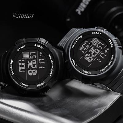 round dial digital watch