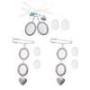 3 Pieces Double Lacy Oval Frame Bridal Charm Bouquet Photo Charm DIY Pin Brooch Making Engagement Flower Decorations