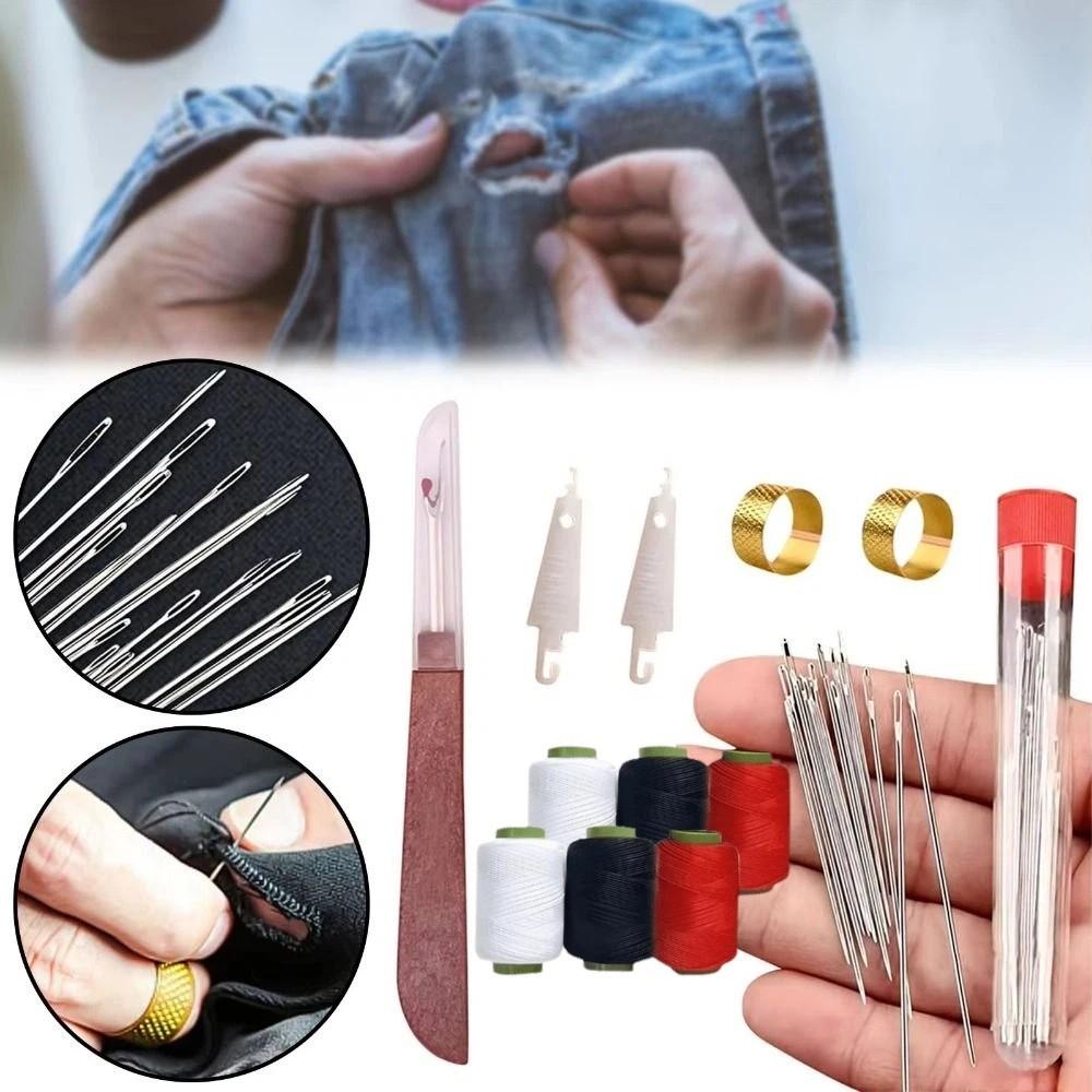 37PCS Large Eye Steel Sewing Tool Set Stainless Steel Manual Sewing Tool Kit Quilt Sewing