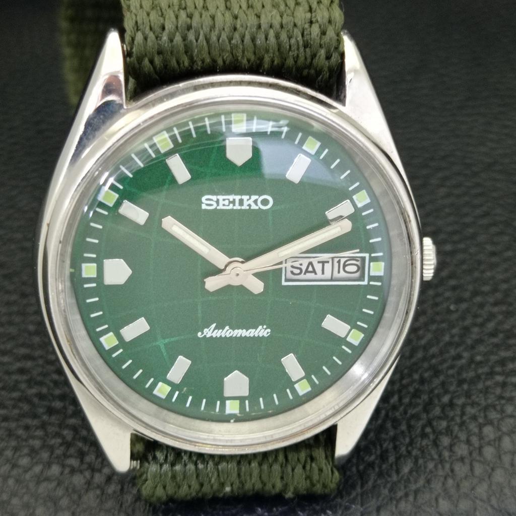VINTAGE SEIKO AUTOMATIC 6309A JAPAN MENS GREEN COLOR DIAL WATCH a701568-5 R206b-a701568