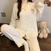 High Value, Sweet Ins Style, Cute Imitation Cotton Pajamas, Women's Casual Loungewear, Long Sleeves and Trousers Two-piece Set