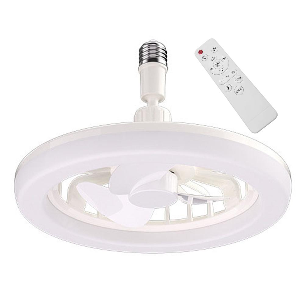 2 In 1 Silent Ceiling Fan Light with Remote Control Electric Cordless Fan Dimming Three Color Light for Home Living Room Bedroom