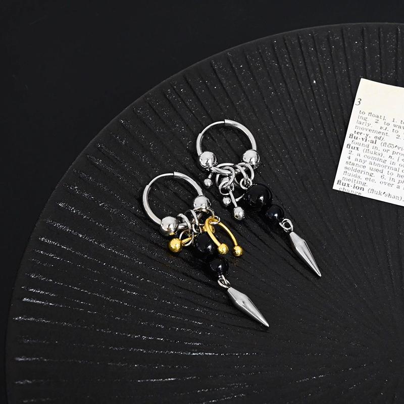 1PCS Fashionable Punk Rivet Tassel Earrings Neutral Cool Rock Style Geometric Irregular Daily Jewelry Gifts