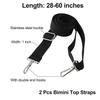 2X Weatherproof Boat Top Awning Straps Marine Webbing Strap Adjustable With Loop Stainless Steel Snap Hooks For Canopy Canoe