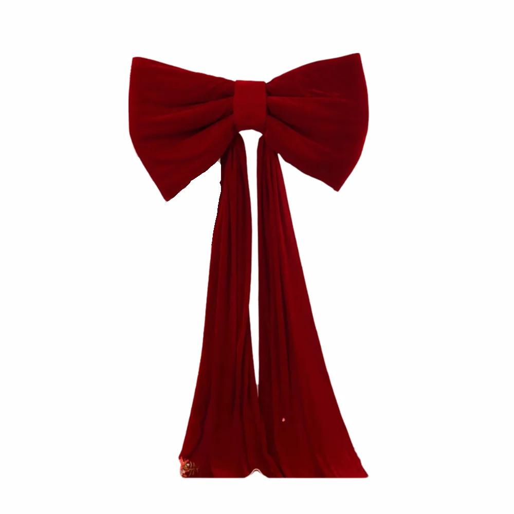 Bow 50x38cm Giant Bow Wall Backdrop Pink Iridescent Drift Strip 3 Meters Bow Wall Decor Creative Design Large Velvet