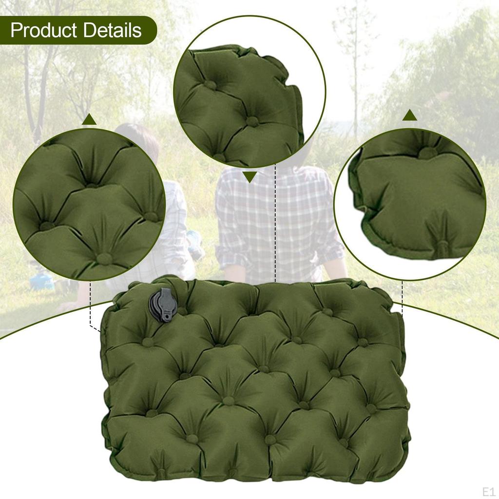 Inflatable Seat Cushion Air Sitting Pad Foldable Support Mat for Airplane Outdoor