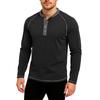 Men's Casual Solid Color Buckle Quick Dry Shoulder  Long Sleeved