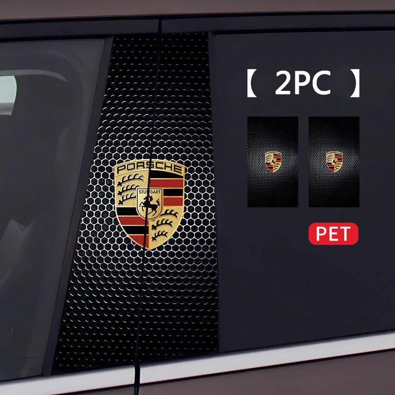 2 stk B-stolpe Dekaler for Bil for Porsche Boxster Cayman Cayenne 911 Macan Panamera Auto Utvendige Tilbehør