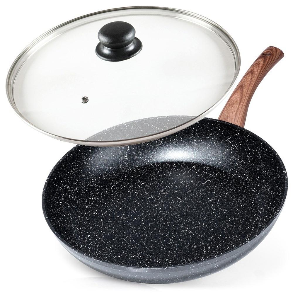 Granit-Pfanne mit Glasdeckel BLACK&WOOD 32 cm