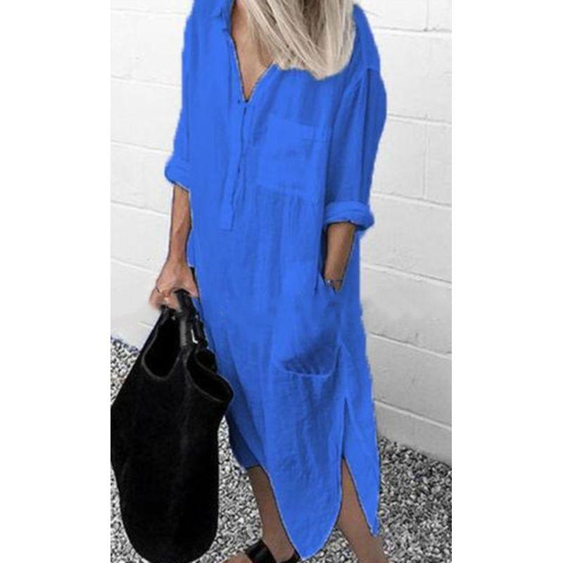 Dress Elegant Solid Color Office Women Simple Slit Outerwear