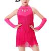 Sequin Fringe Kids Latin Dance Dress Tassel Competition Bachata Ballroom Dress Professional Cha Cha Stage Costume Children Girls