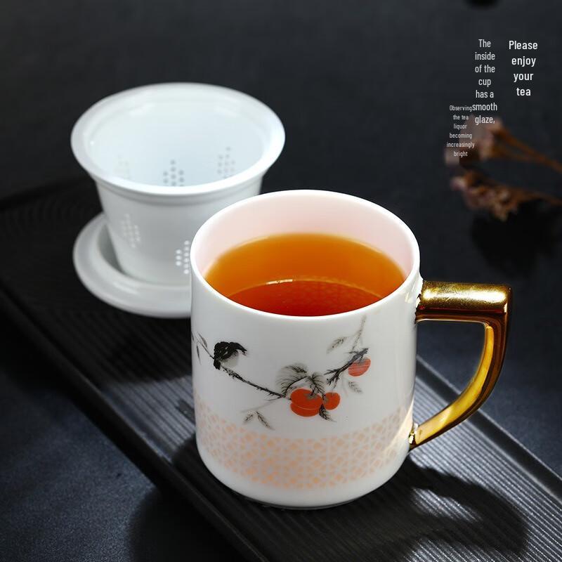 Jingdezhen Ceramic Tea Separation Office Mug with Lid