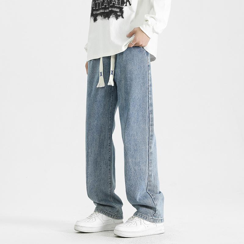 Gerade Jeans Herren Frühling und Herbst Vielseitig Locker High Street Weitbeinige Hosen Lässige Lange Hosen Herren