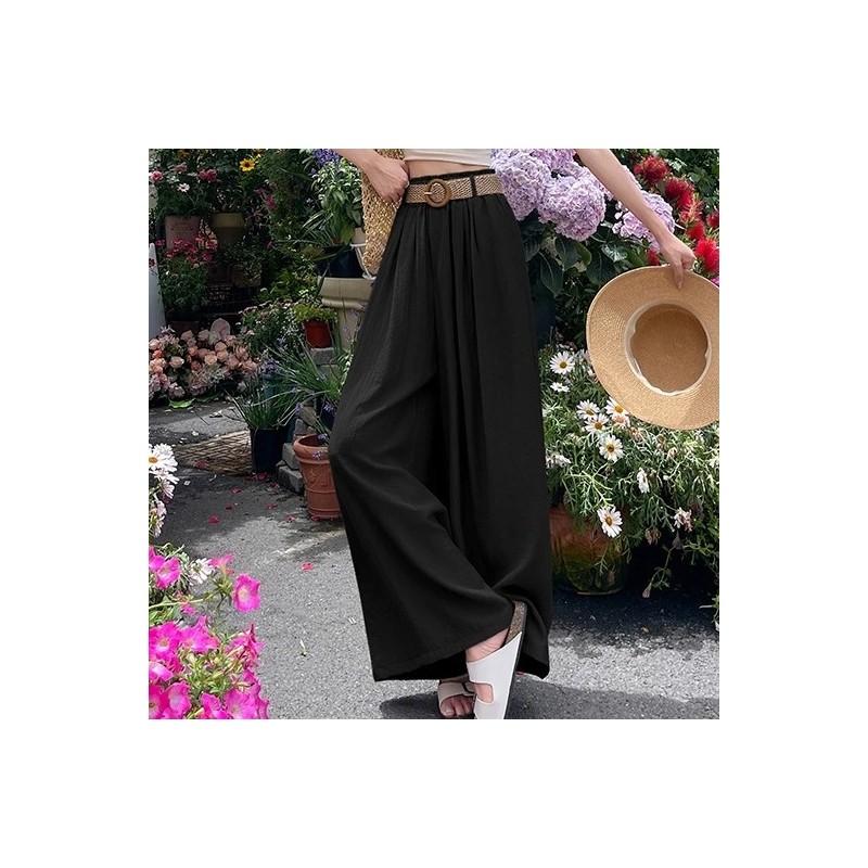 Tencel Leinen Weite Hosen mit leichtem Kühlstoff für lässige Damen Sommerkleidung