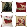 Stylish Christmas Xmas Linen Cushion Cover Featuring Unique Holiday Patterns And Colors