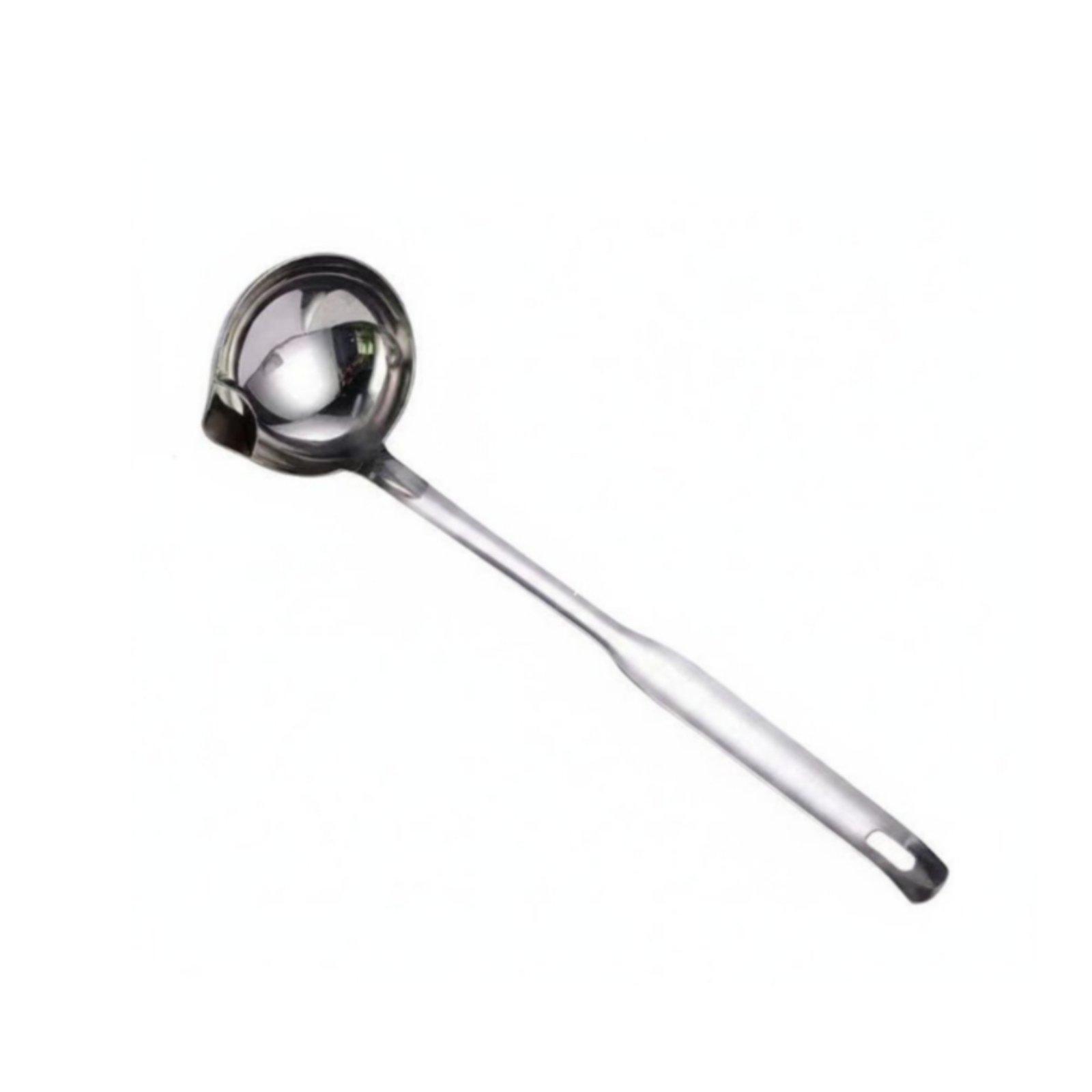 Long Handle Warm Pot Ladle 304 Stainless Steel Oil Separator Ladle Unwanted Oil Skimmer Spoon Heat Insulating Kitchen Utensil