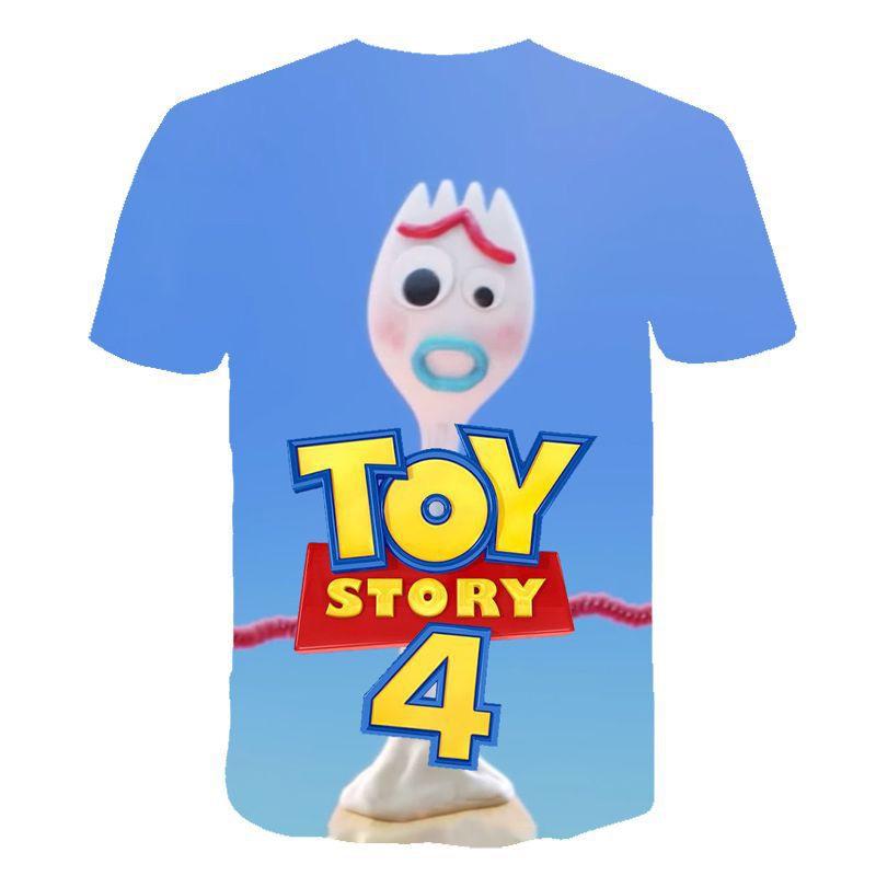 Lebhaftes Toy Story 4 Unisex 3D-Druck Freizeit-T-Shirt für bequeme Sommerkleidung