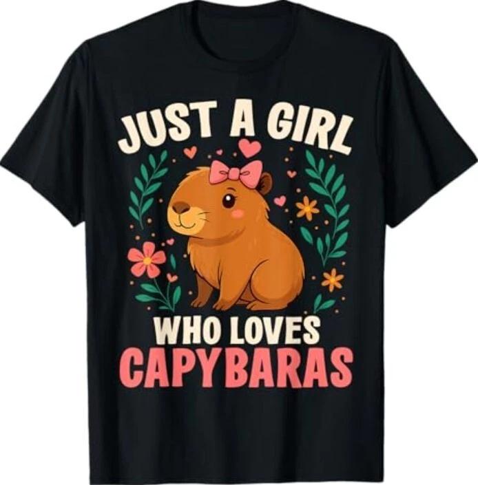 Just a Girl Who Loves Capybaras Cute Rodent Animal T-Shirt XL