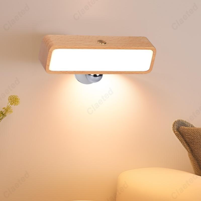 

Creative Simple LED Charging Solid Wood Magnetic Small Table Lamp Wall Lamp Bedroom Bedside Lighting Lamps