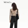 MO&Co. Flocked Print Mesh High-Neck Top