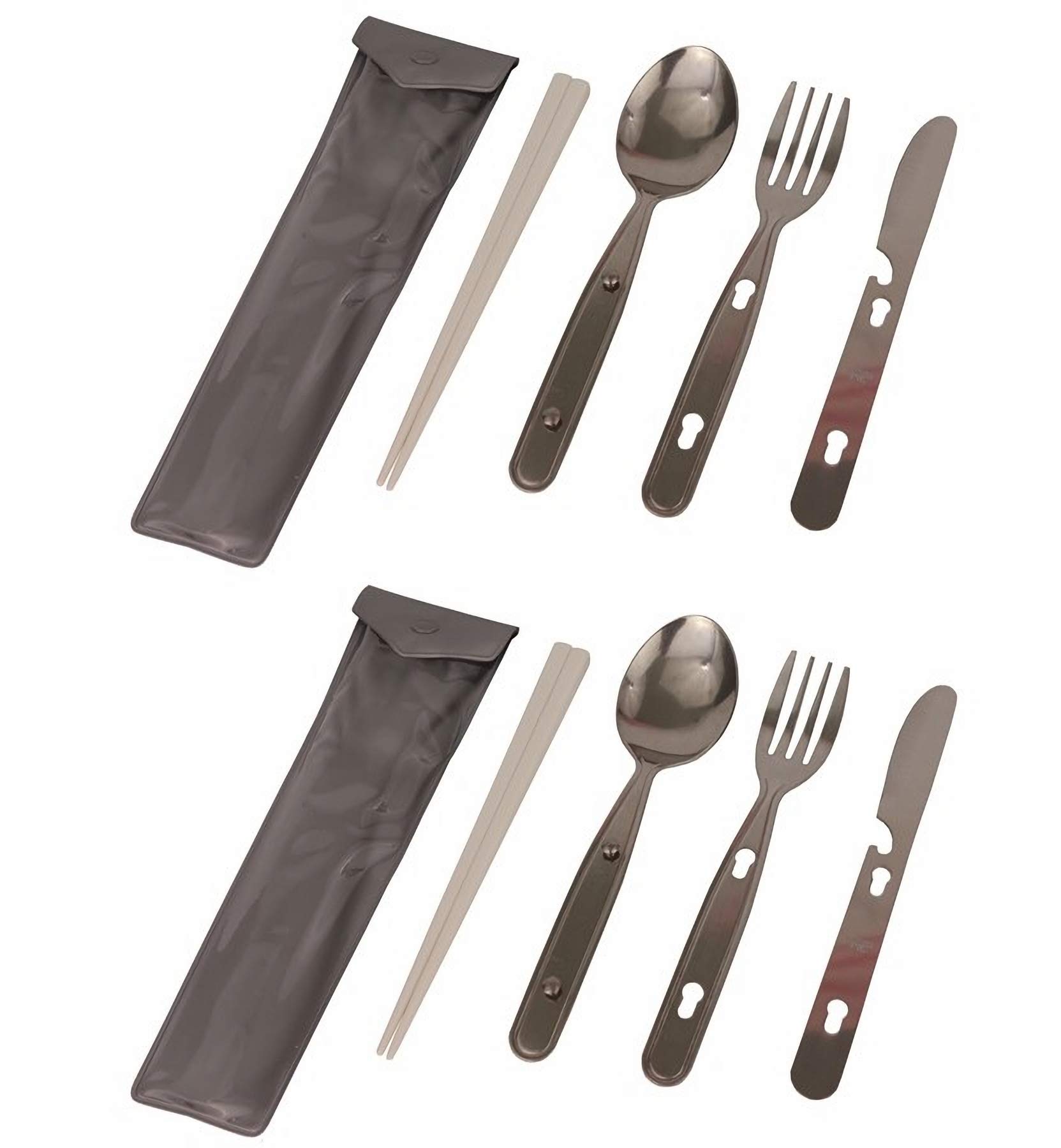 

Captain Stag Outdoor Cutlery Set Camping Spoon Set Made in Japan (CAPTAIN STAG) [Knife/Spoon/Fork/Chopsticks/Case Included] [2 Sets] UZ-13212