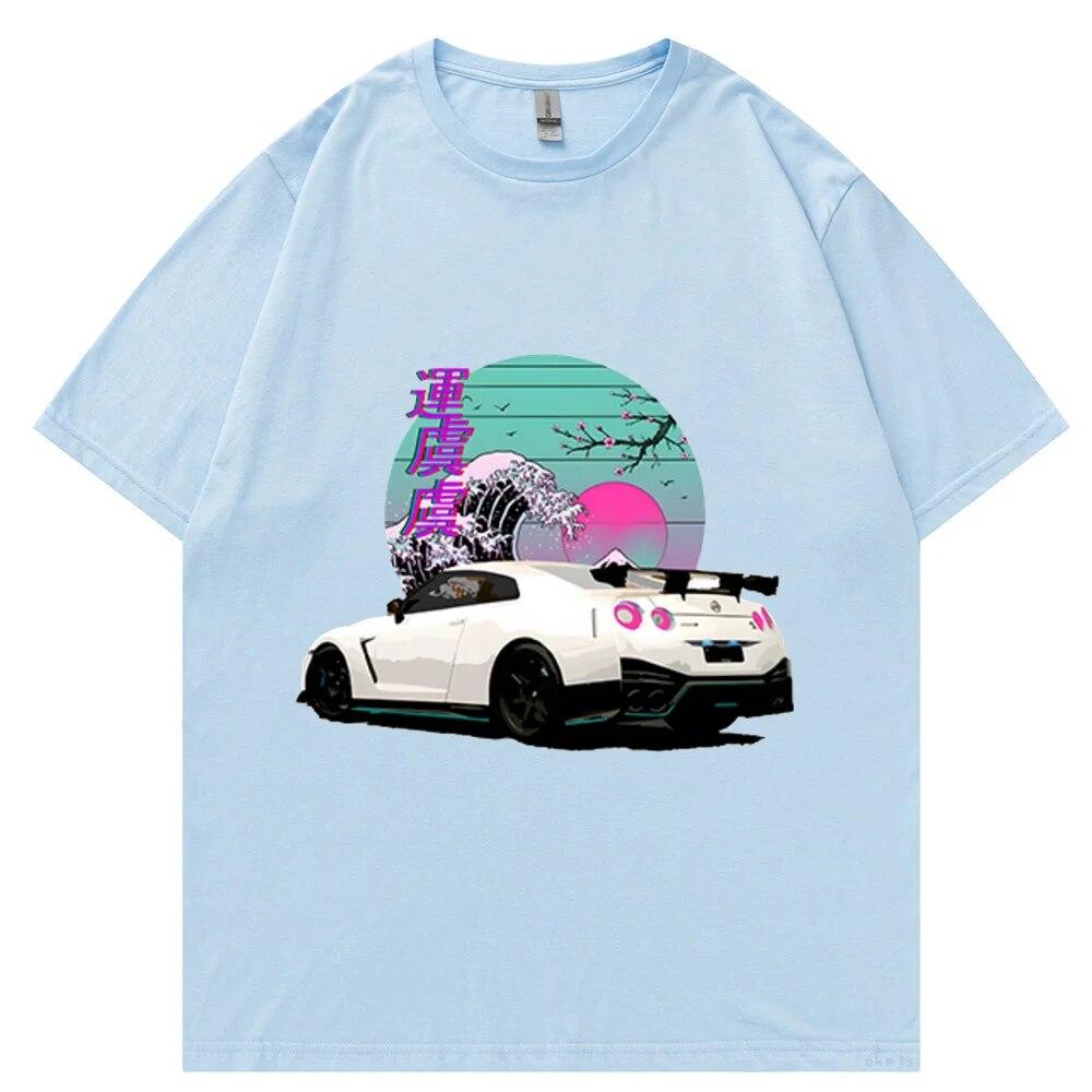 Initial D T-shirts Oversize Unisex T Shirt Summer Unisex Hip Hop Funny GTR Vaporwave JDM Car Print Harajuku Tshirt Casual Tops Tee