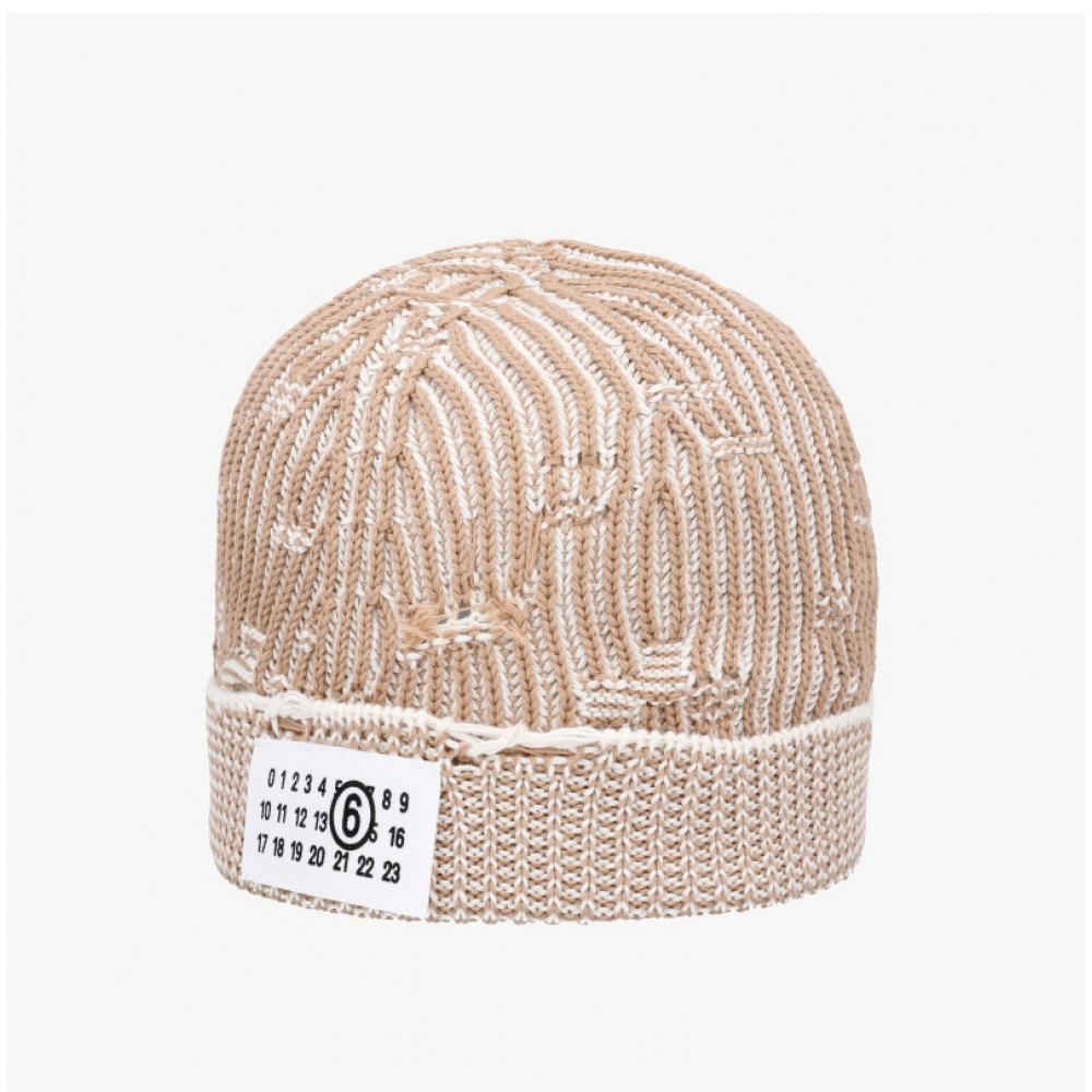 Maison Margiela Mm6 Logo Patch Ribbed Beanie S52tb0011 M13214
