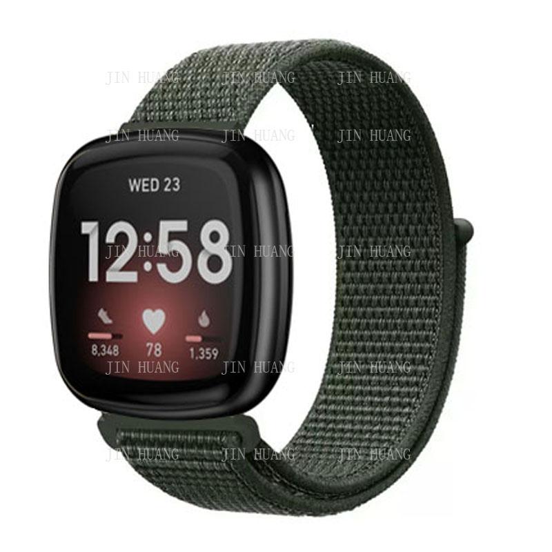 

Нейлоновий ремінець для Fitbit Versa 4 3 2 Lite Смарт-годинник ремінець для заміни Браслет-петля Correa для Fitbit Sense 2 versa 2 or versa lite армія зелений колір
