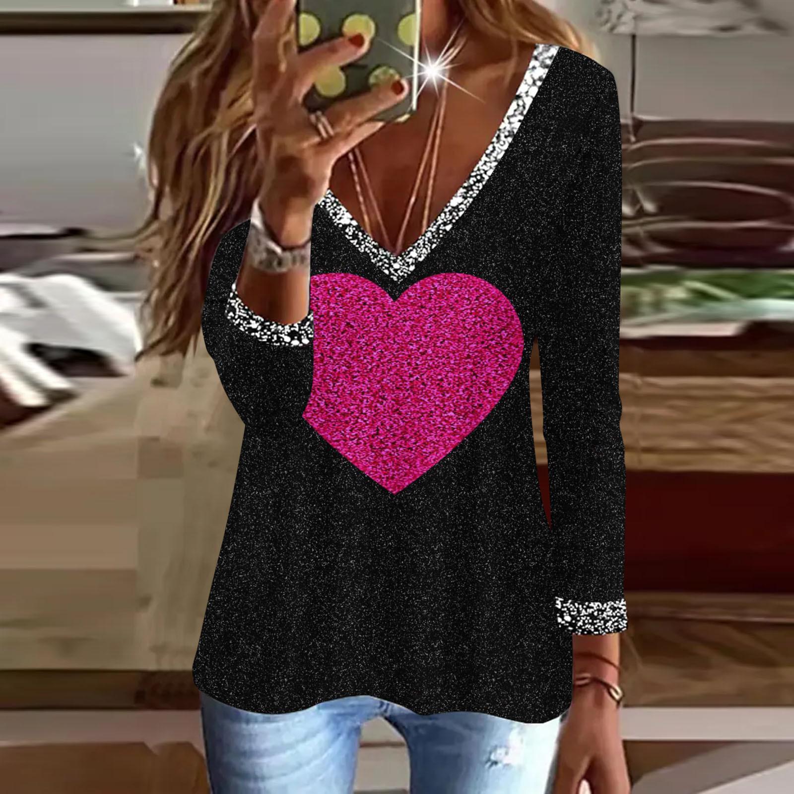 

Модні жіночі блузки з блискітками Осінній одяг Повсякденні топи з довгими рукавами Жіночі сорочки з 3d-принтом Вільні туніки Футболки Пуловери Блузки L