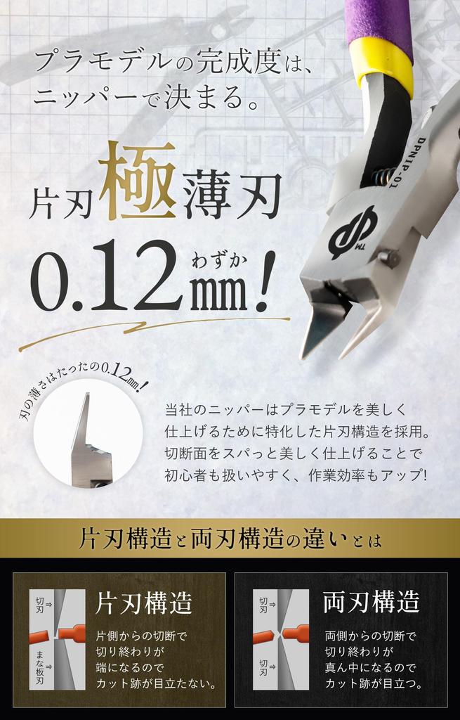 DePes Nippers Beautiful Cross Kataba Nippers Video for Plastic Models Gray Thin-Blade [Achieve Sections] [Care Included] (Ultra-Thin (0.12mm) & Lime)