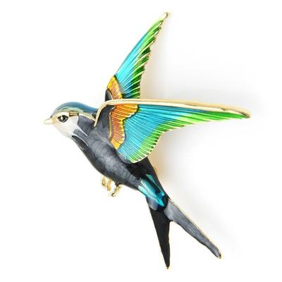 Enamel Flying Swallow Brooch Pins For Women Animal Bird Broche Jewelry Gift